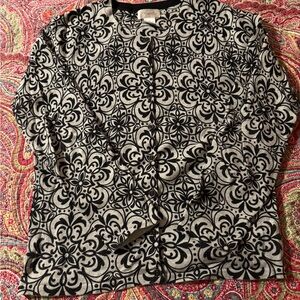 Foxcroft Black and Gray Cardigan